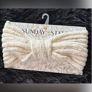 Sunday State Cream Knit Headband NWT